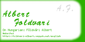 albert foldvari business card